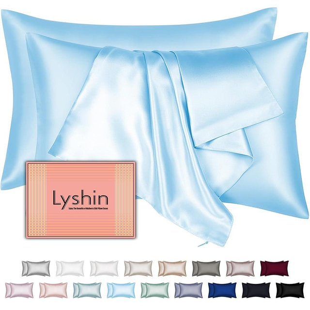Mulberry Silk Pillow Cases 2 Pack King Size 20x36 Inches with Hidden Zipper, Ultra Smooth and Soft Breathable Cooling Silk Satin Pillowcase Set of 2, Better for Hair and Skin, Gifts for Women Men