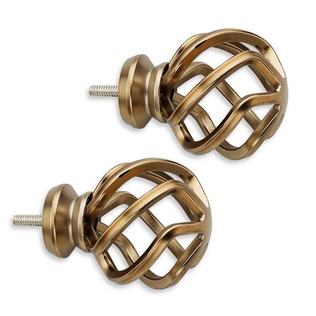Cambria® Premier Complete Birdcage Finial in Warm Gold (Set of 2)