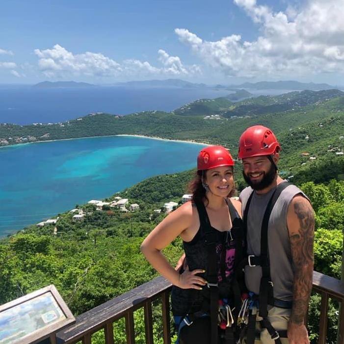 Zip lining in St Thomas