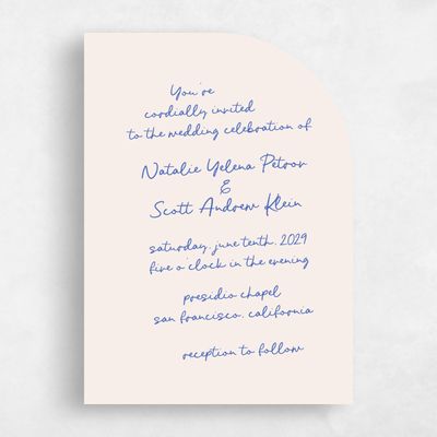 Beige Half arch Wedding Invitation - Morgay Classic
