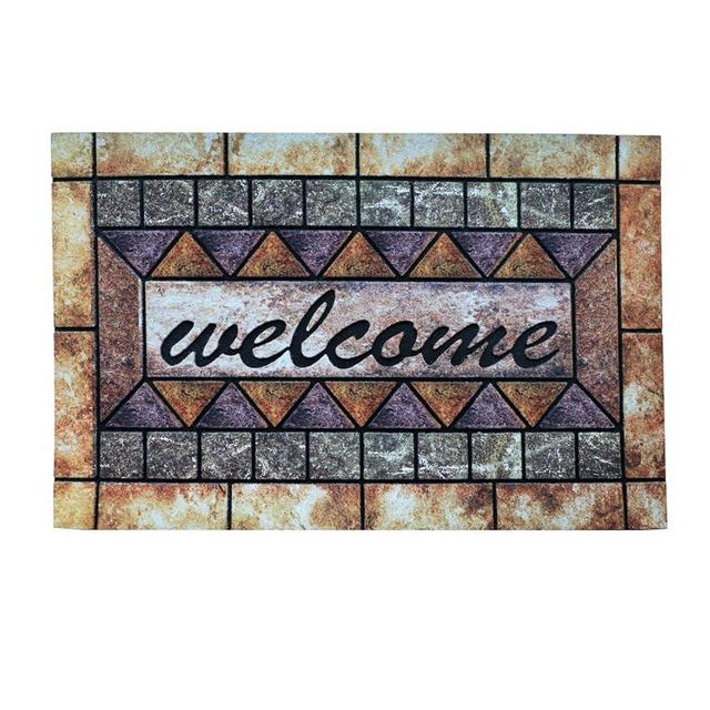 Door Mat Welcome Mat, Heavy Duty Door Mat 17.7 x 29.5 Inch Front Door Mat Rug Doormat for Outdoor Entrance Home Non-Slip Rubber Rug for Front Door, Outside, Entryway, Patio (Brown Welcome)