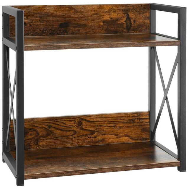 YINMIT Coffee Bar Accessories Organizer, Spice Rack Organizer, Wooden Kitchen Counter Shelf, 2 Tier Coffee Organizer Station for Countertop, Coffee Condiment Rack for Mugs, Cups, Cream, Syrup (Large)