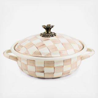 Mocha Check Stainless Steel Casserbole