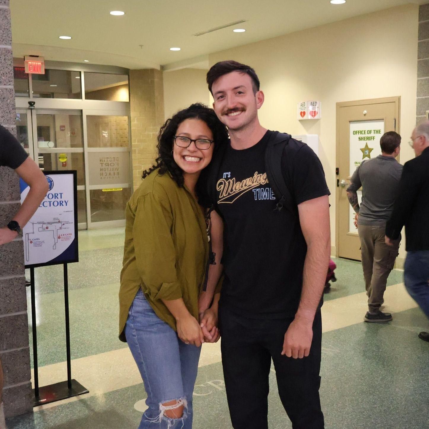 Big smiles in the Destin Airport as Brian returned from his first deployment