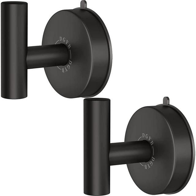 DGYB Large Suction Cup Hooks for Shower Set of 2 Black Towel Hooks for Bathrooms Wall Mounted SUS 304 Stainless Steel Modern Coat Hook 15 LB Shower Suction Hooks