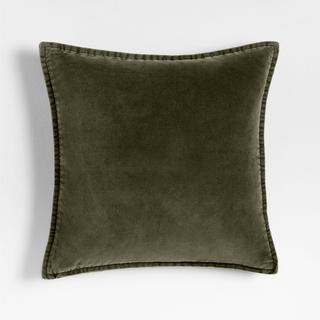 Relaxed Washed Organic Cotton Velvet Throw Pillow Cover