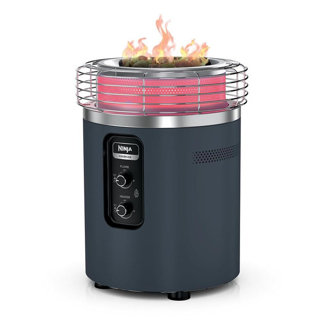 Ninja Fireside360™ Outdoor Heater & Fire Pit | 3 Modes: Flame, Heat, Flame & Heat | Portable for Patio, Deck, Camping | Easy Control Smokeless Flames | Push to Start Ignition | Cyberspace | OF101CY