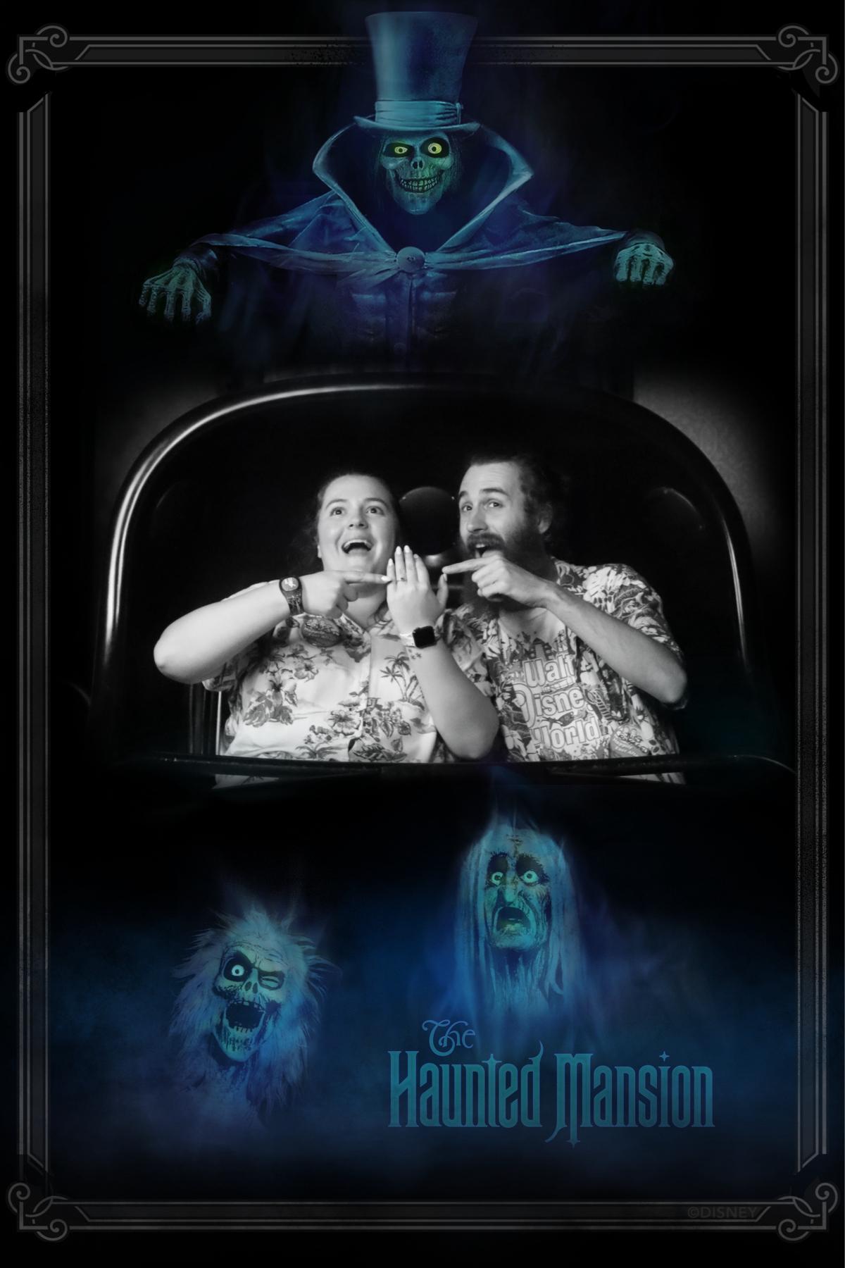 Our first time riding Haunted Mansion after getting engaged!! February 10, 2023