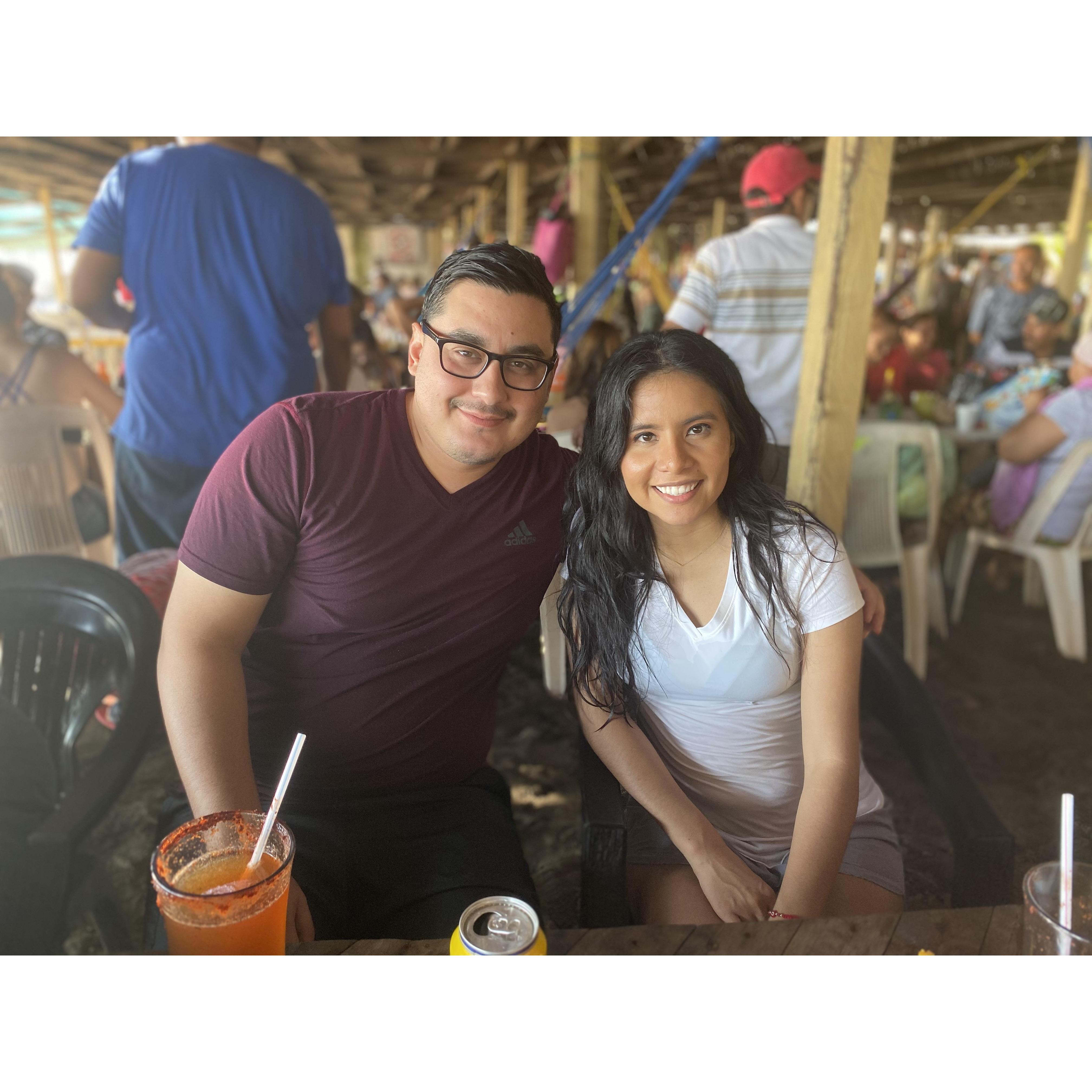 at the beach in Michoacán