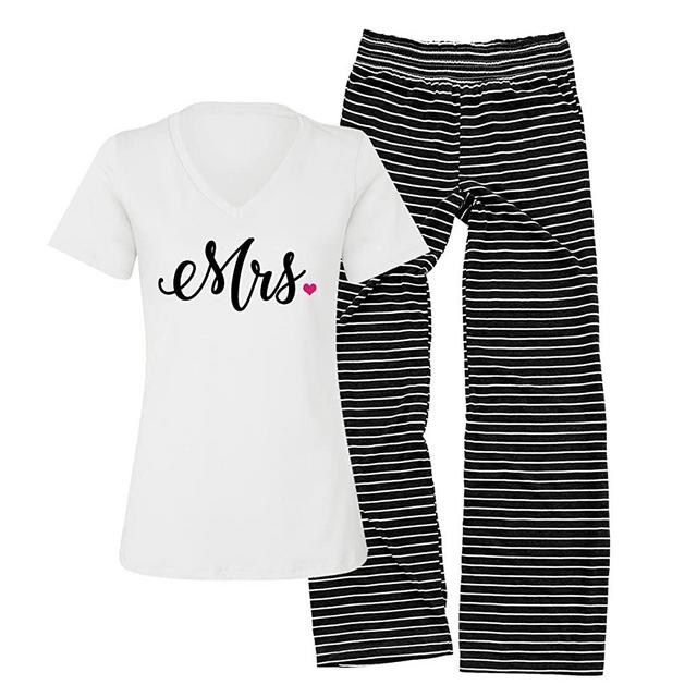 Status Update Mrs. Striped Pajama Set