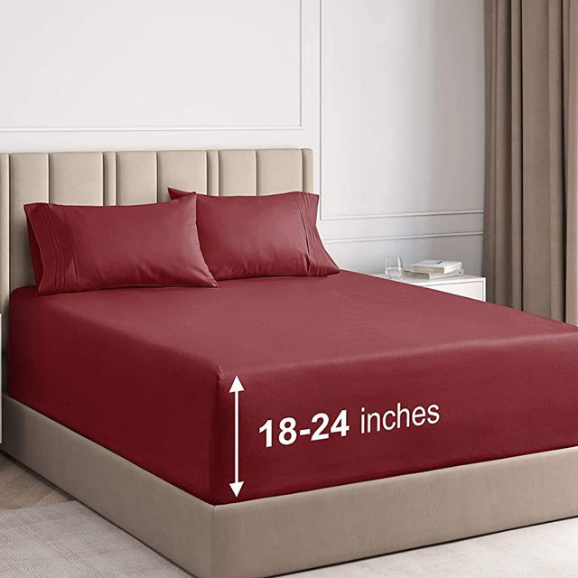 Extra Deep Pocket Sheets - 4 Piece Sheet Set - Queen Sheets Deep Pocket- Extra Deep Pocket Queen Sheets - Deep Fitted Sheet Set - Extra Deep Pocket Queen Size Sheets - Easily Fits Extra Deep Mattress