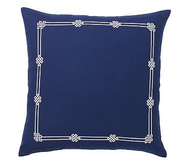 Emilia Embroidered Pillow Cover, 20", Twilight