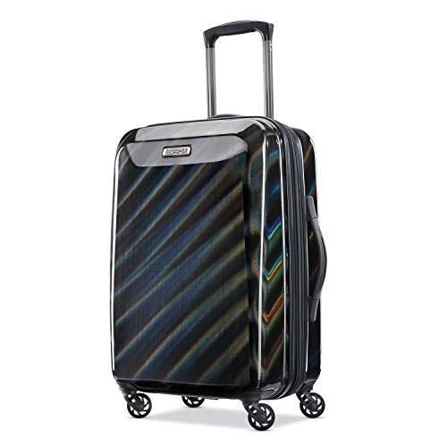 American Tourister Moonlight Hardside Expandable Luggage with Spinner Wheels, Iridescent Black