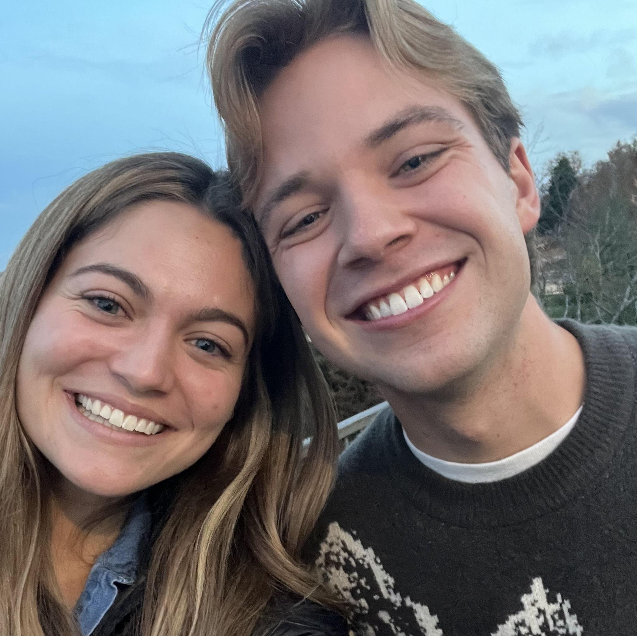 Our first photo together captures our excitement on the best first date ever