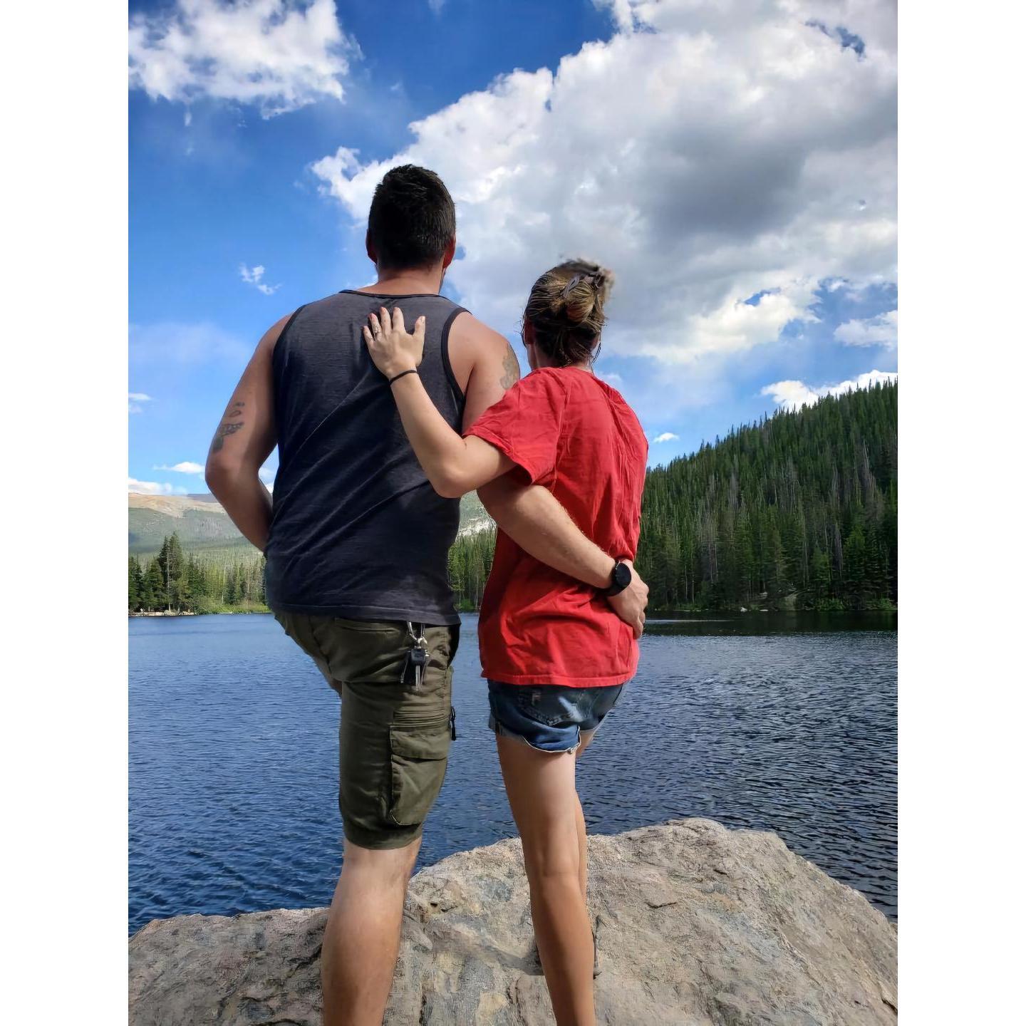 Enjoying the view where he proposed!