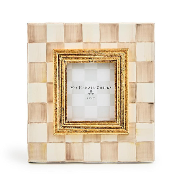 MACKENZIE-CHILDS Mocha Check 2.5" x 3" Frame