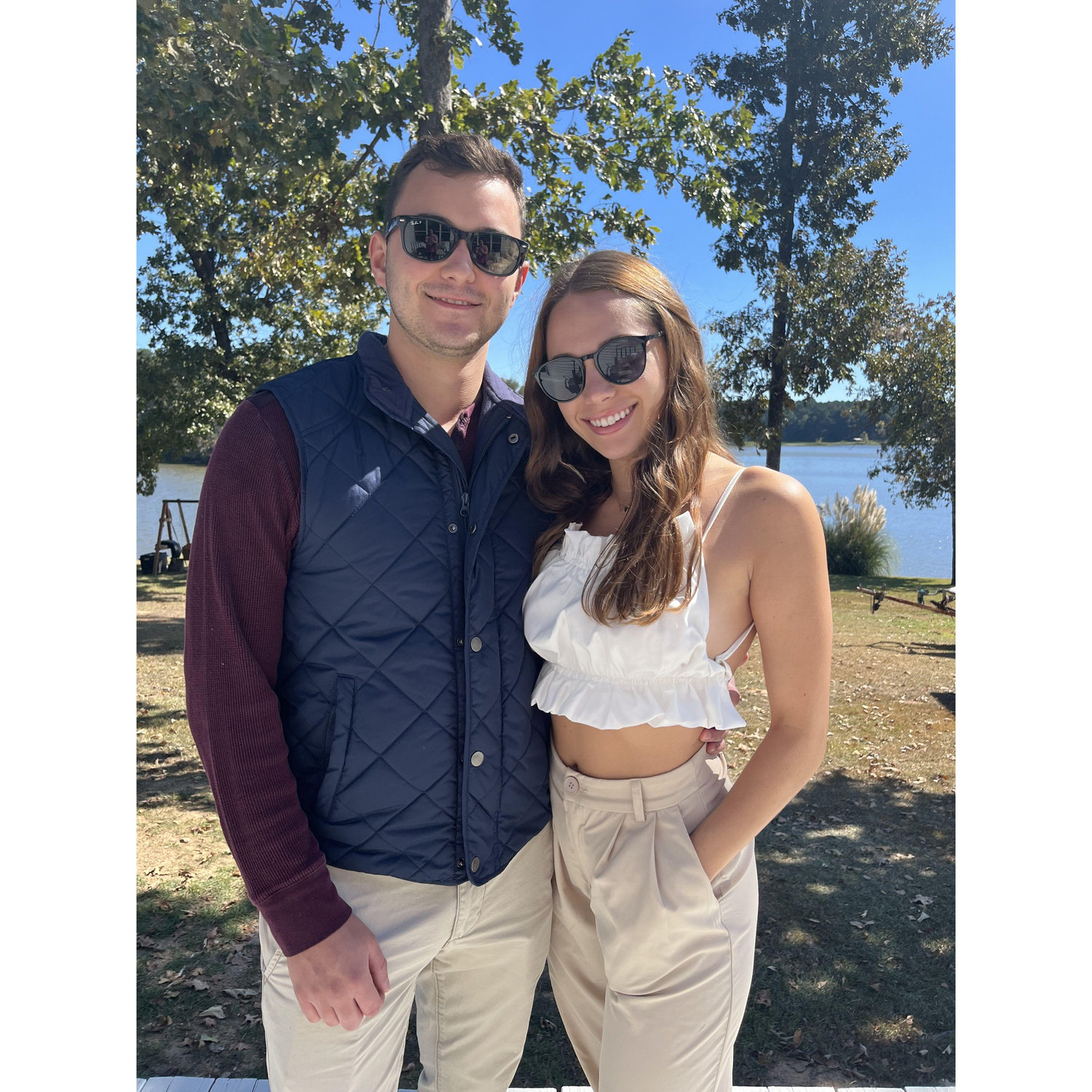 Wine tasting at a vineyard.