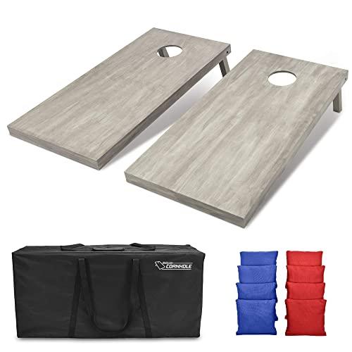 GoSports 4'x2' Regulation Size Wooden Cornhole Boards Set - Includes Carrying Case and Over 100 Color Options for Bean Bags