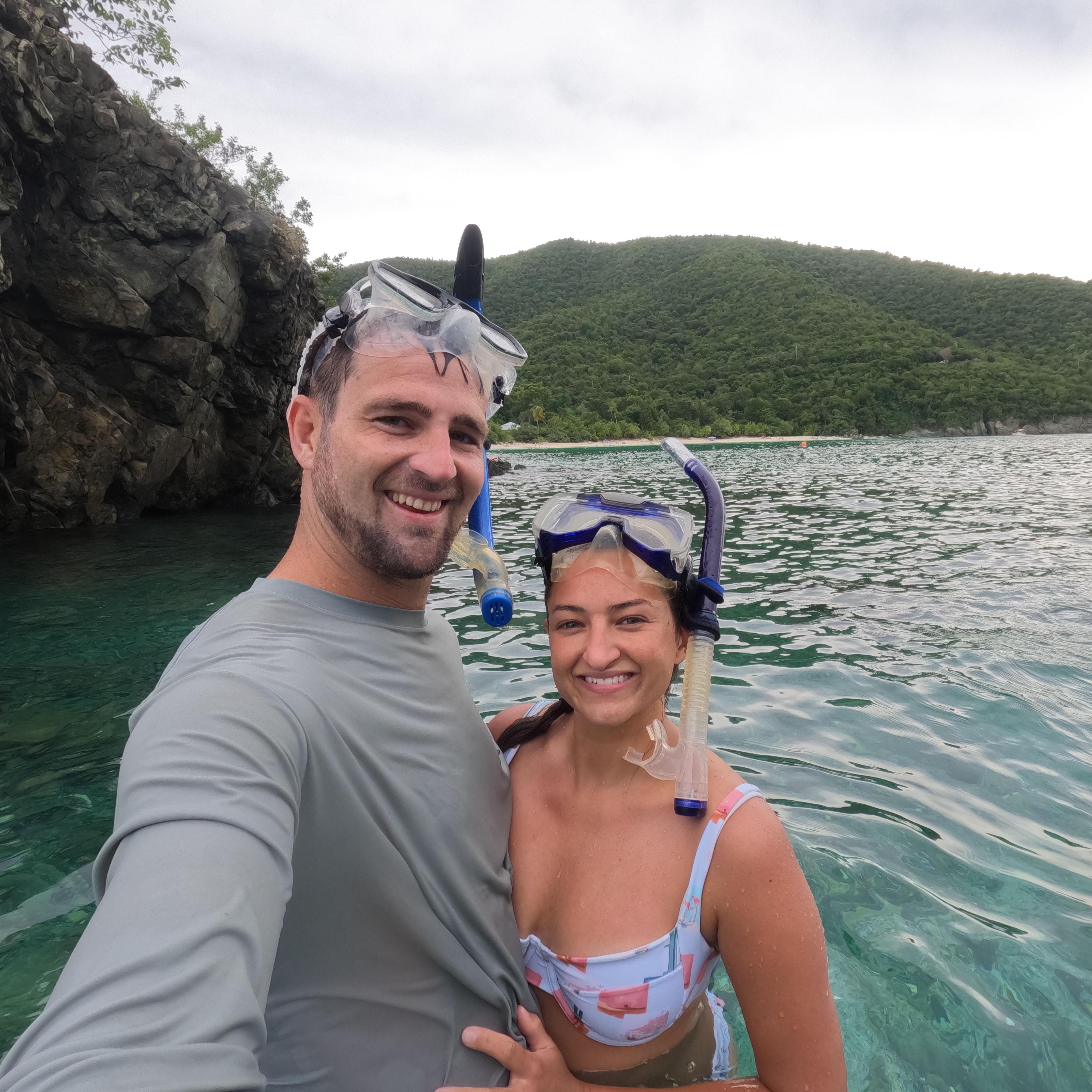 Snorkeling in Trunk Bay in St. John, USVI