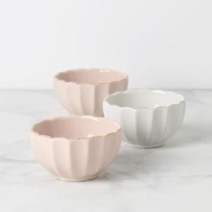 Lenox French Perle Scallop Mini Bowls, Set Of 3