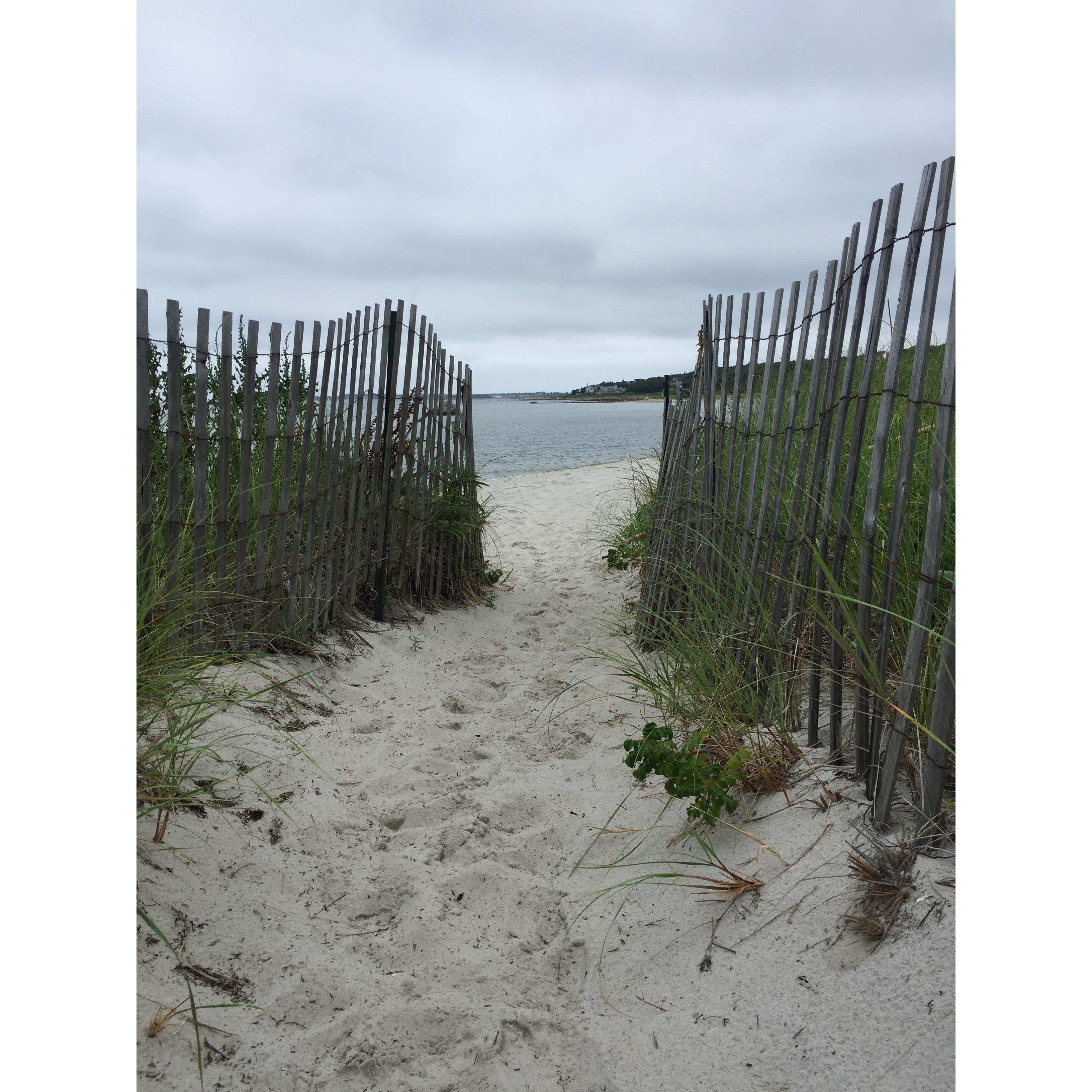 Sandy path to a private beach.