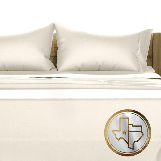 TEXAS LINEN CO. 100% Egyptian Cotton Sheets Queen Size - 1500 Thread Count 4 PC Queen Sheet Set Egyptian Cotton, Sateen Weave Luxury Sheets Queen, High Thread Count Sheets, 16" Deep Pocket - Ivory
