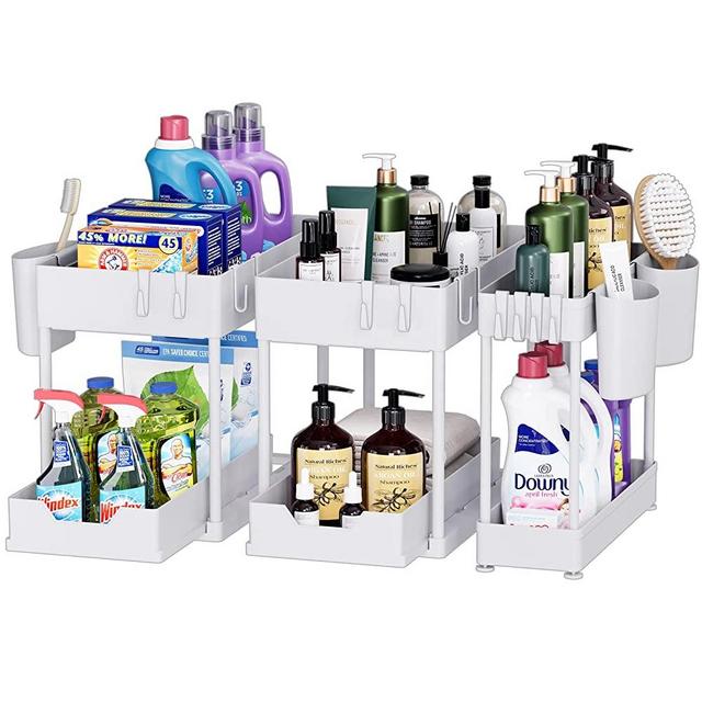 Puricon 1 Pack Under Sink Organizers and Storage Pull Out Sliding