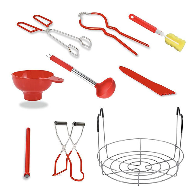 [Newest] Canning Supplies丨304 Stainless Steel Material丨Beginner Ball Canning Kit丨Red 9-Piece Set