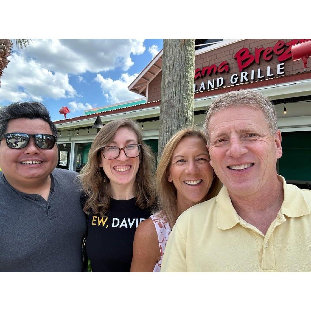 Lunch with Anne's Aunt Michele and Uncle Jim. Great fish tacos. Orlando, FL. March 2024