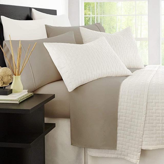 Zen Bamboo 1800 Series Luxury Bed Sheets - Eco-Friendly, Hypoallergenic and Wrinkle Resistant Rayon Derived from Bamboo - 4-Piece - Queen - Taupe
