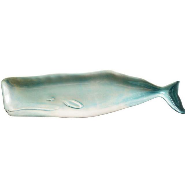 Whale Melamine Serving Platter - Aqua