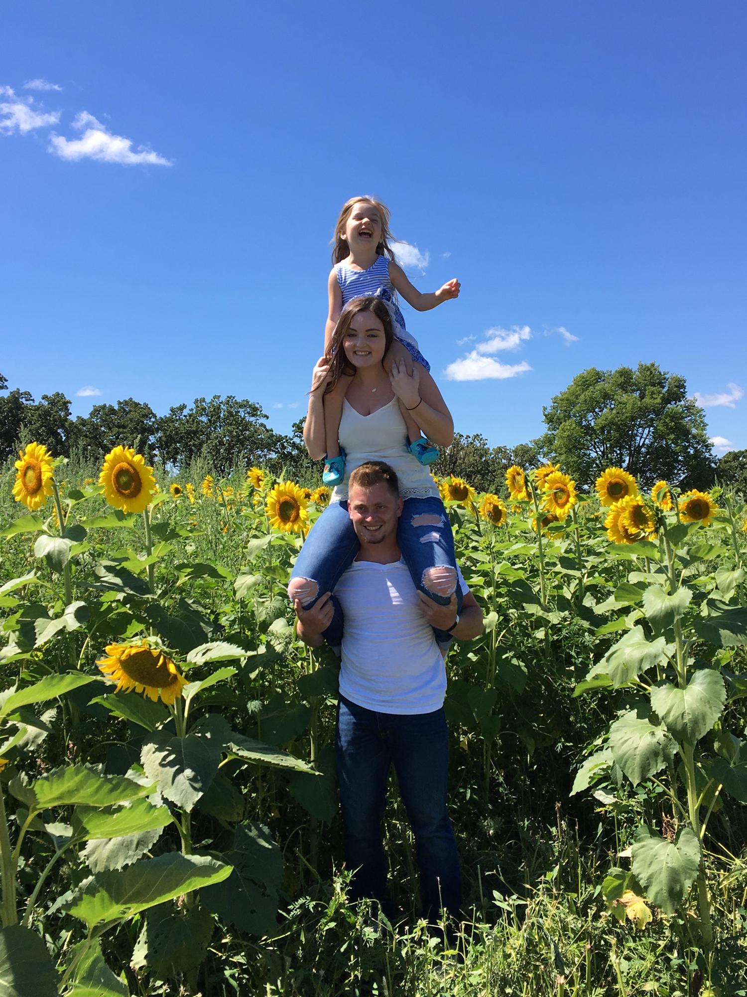 Visiting the sunflower patch, and the first of many “stacked pictures”