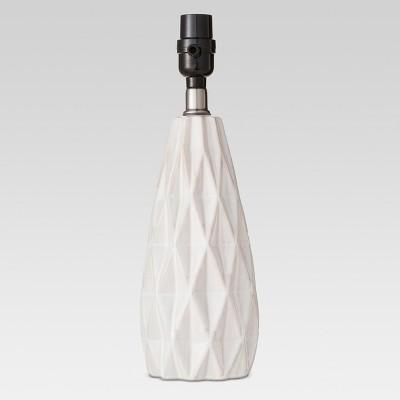 Faceted Ceramic Small Lamp Base White Includes Energy Efficient Light Bulb - Threshold&#8482;