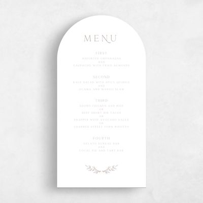 Brown Arch Wedding Menu - Rhys