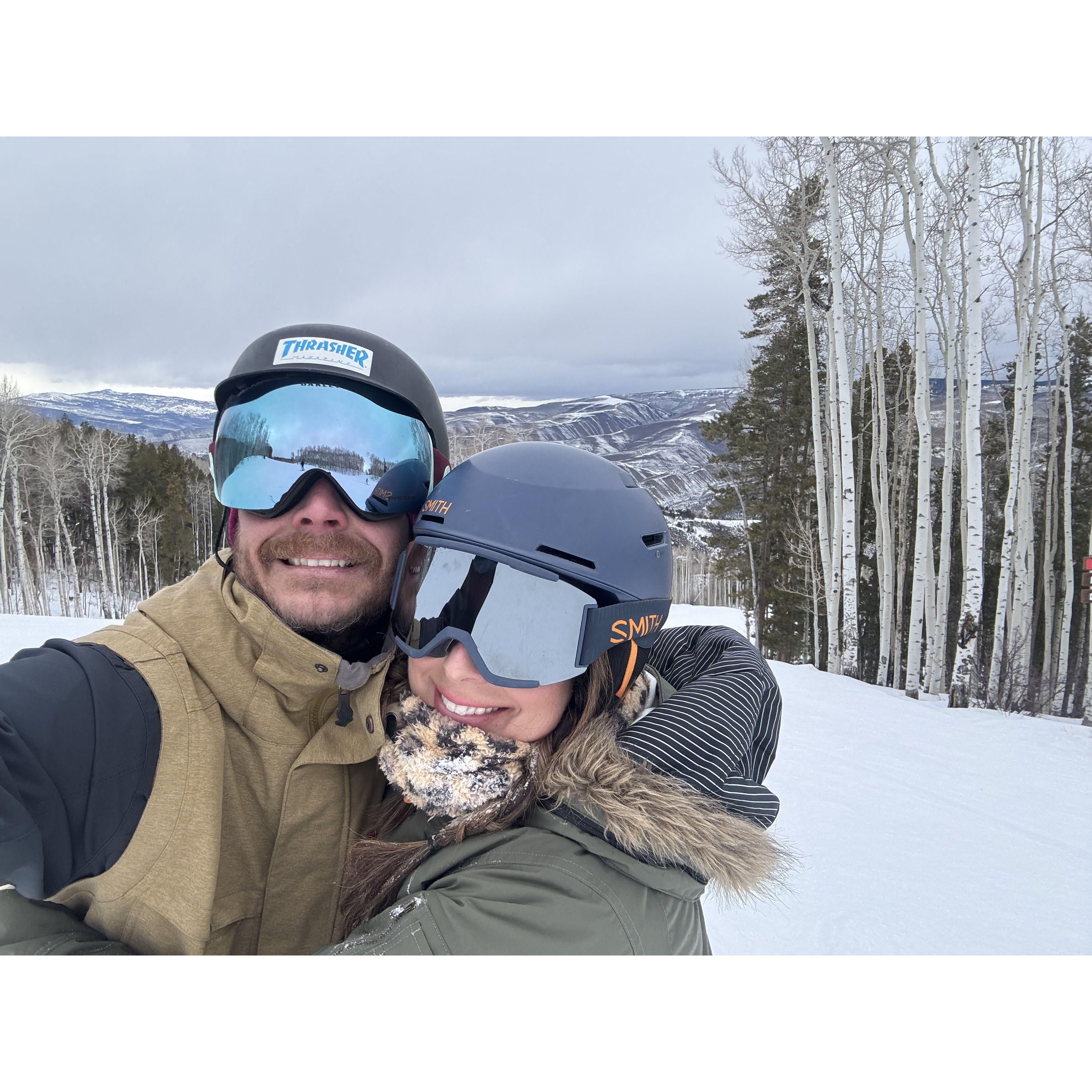 Snowboarding together