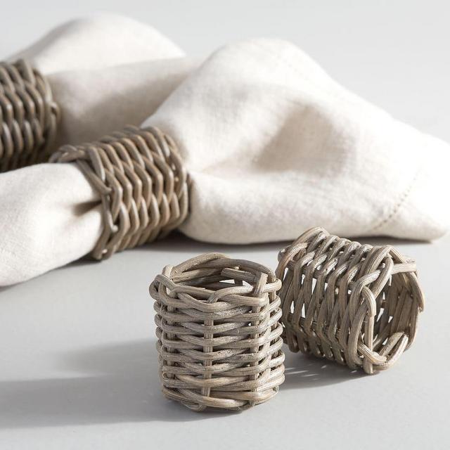 Willow Napkin Ring, Each - Gray