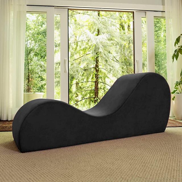 Avana Sleek Chaise Lounge for Yoga, Stretching, Relaxation, Black
