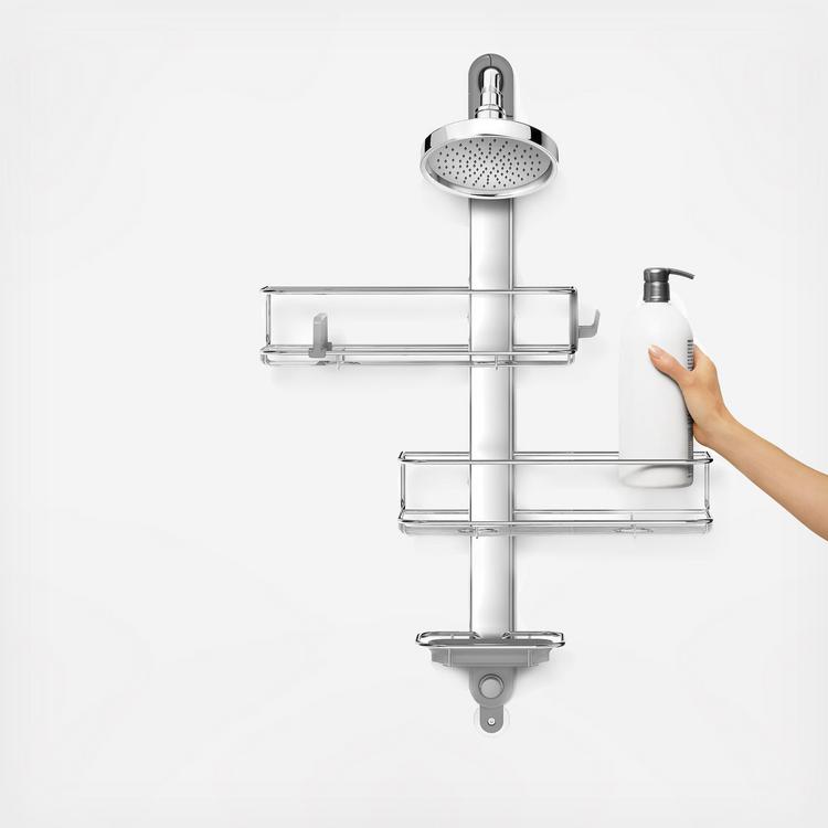 simplehuman Adjustable Shower Caddy, Stainless Steel and Anodized Aluminum