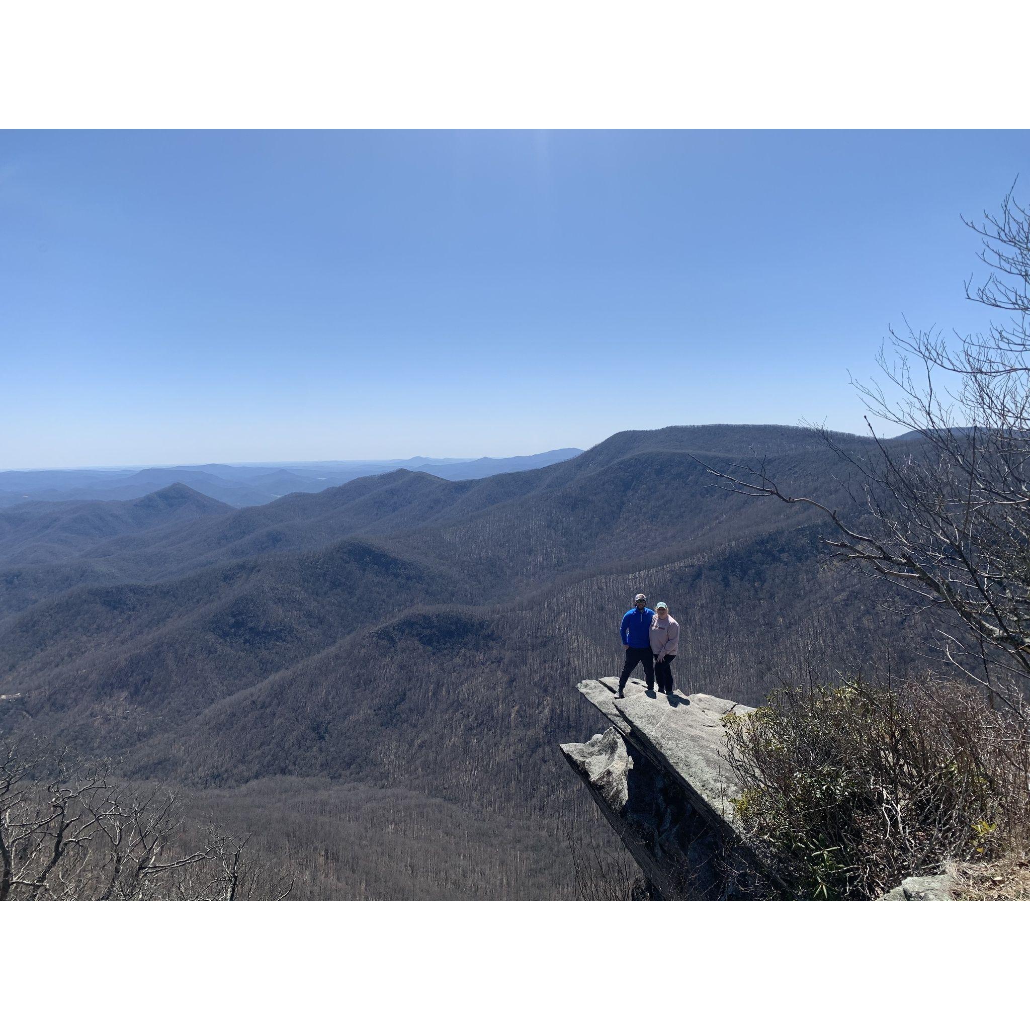 Ty's first trip to visit my parents and his first time on one of my favorite hikes - Pickens Nose (March 2022)