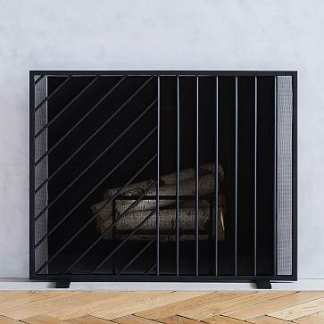 Parallel Lines Fireplace Screen