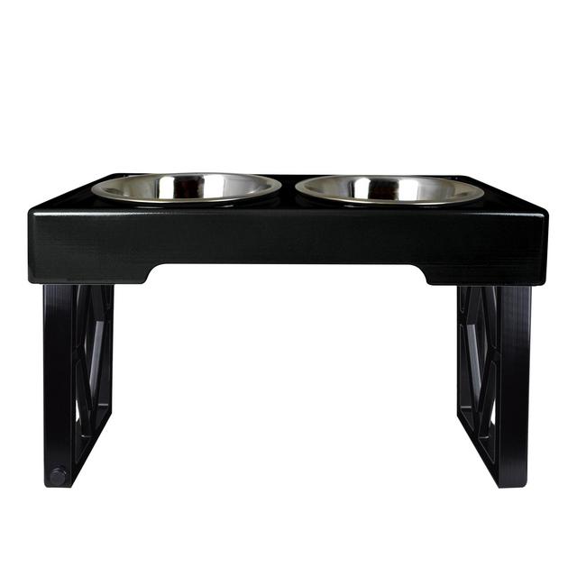 Pet Zone Designer Diner Adjustable Elevated Pet Feeder Raised Dog Bowls Dog Feeding Station Double Bowl Stand Stainless Steel Bowls