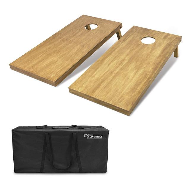 GoSports Light Wood Stain Cornhole Toss Game Set