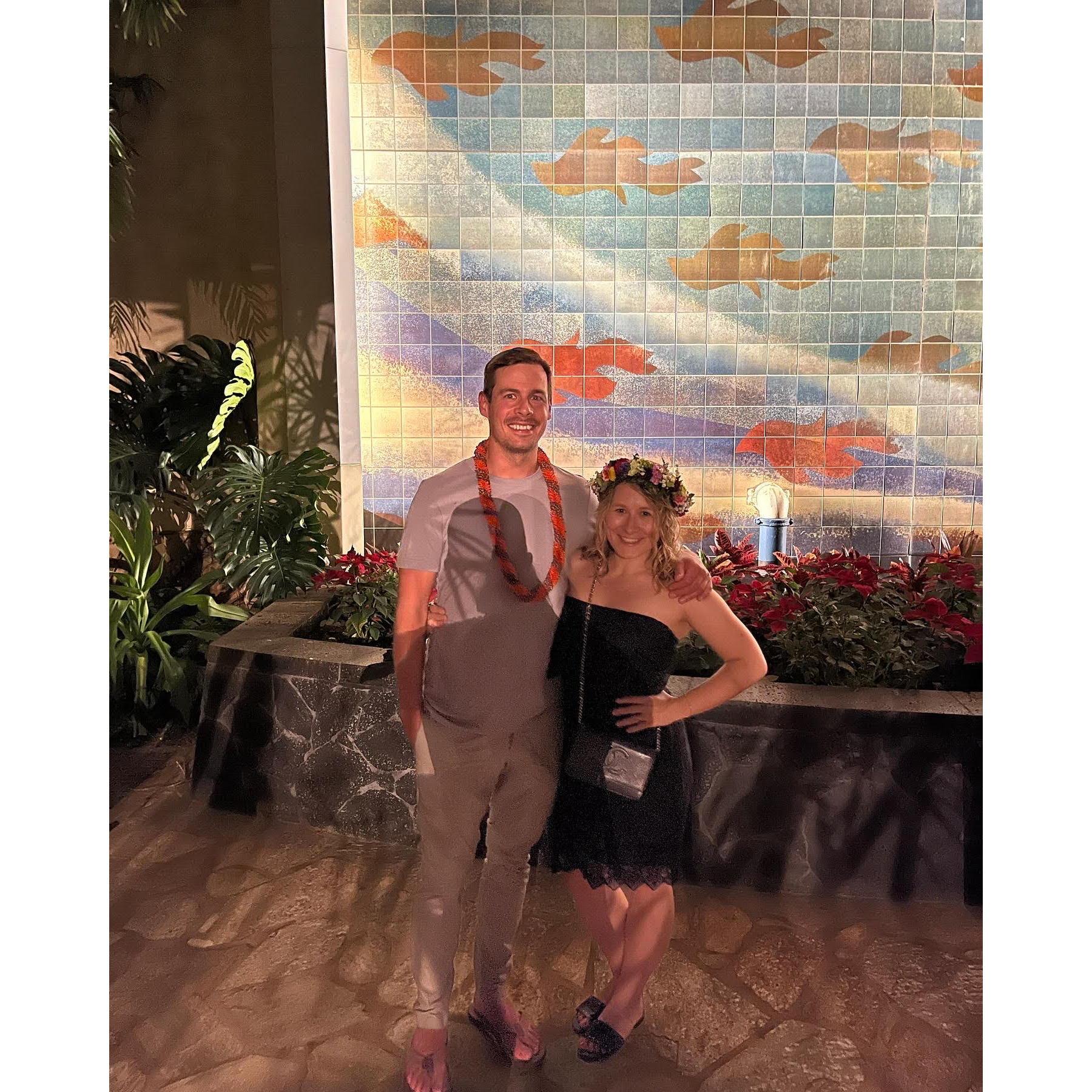 All dressed with our haku & lei
