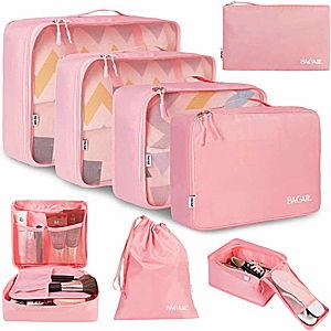 8 Set Packing Cubes Luggage Packing Organizers for Travel Accessories-Blush Pink