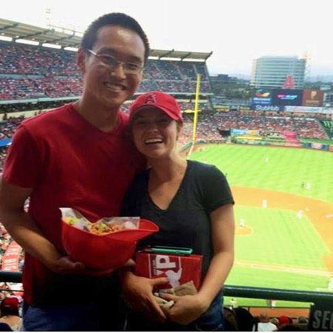 Colin's first Angel's game. And helmet nachos!!! (Summer 2017)