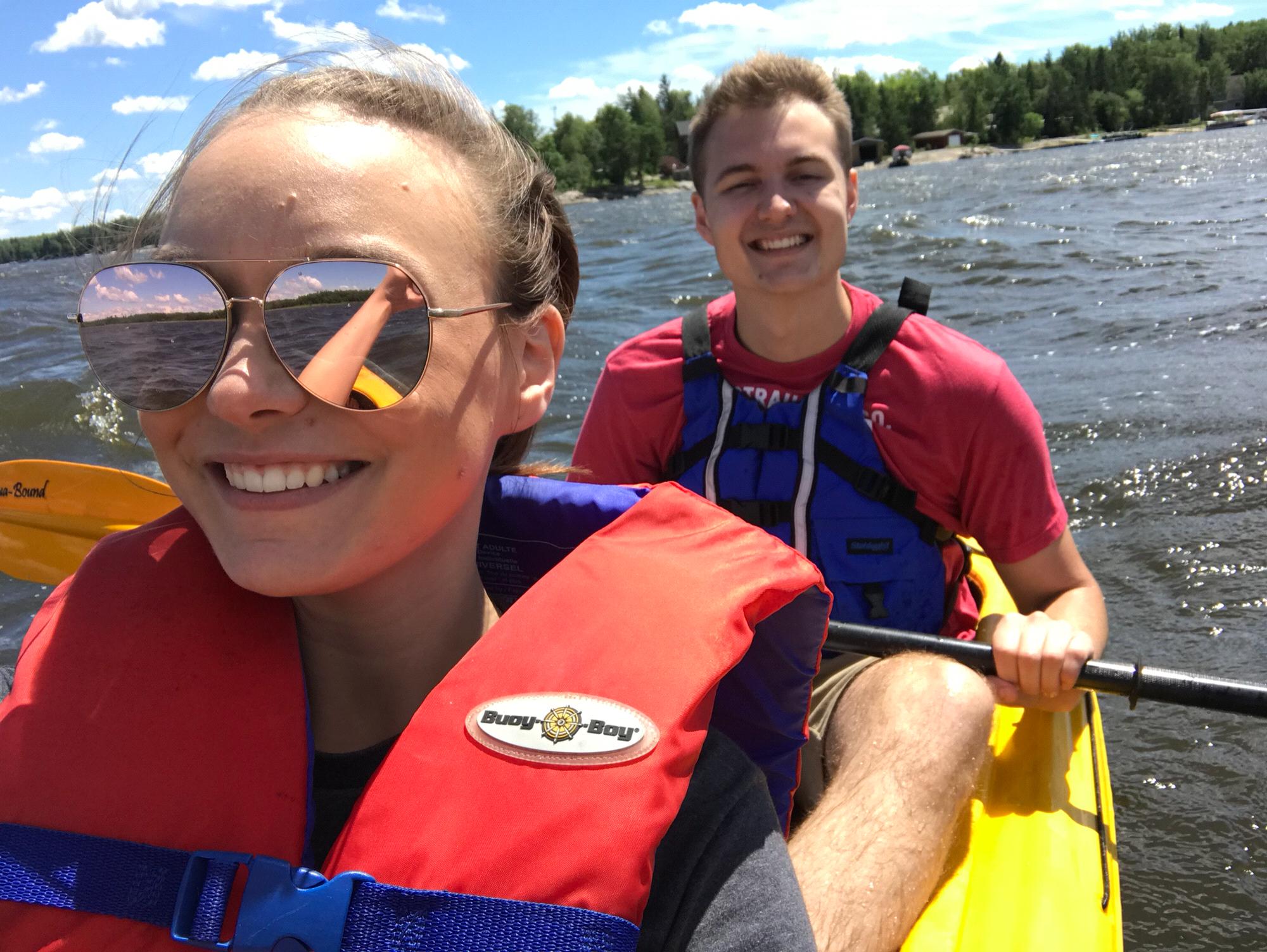 One of Olivia's biggest fears, kayaking across a lake... they did it together