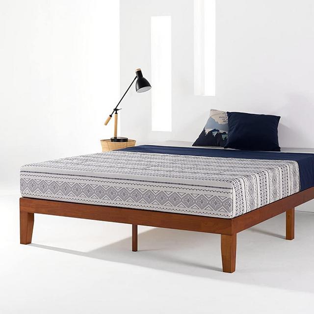 Mellow Naturalista Classic 12-Inch Solid Wood Platform Bed | Wooden Slats, No Box Spring Needed, Easy Assembly | King, Cherry