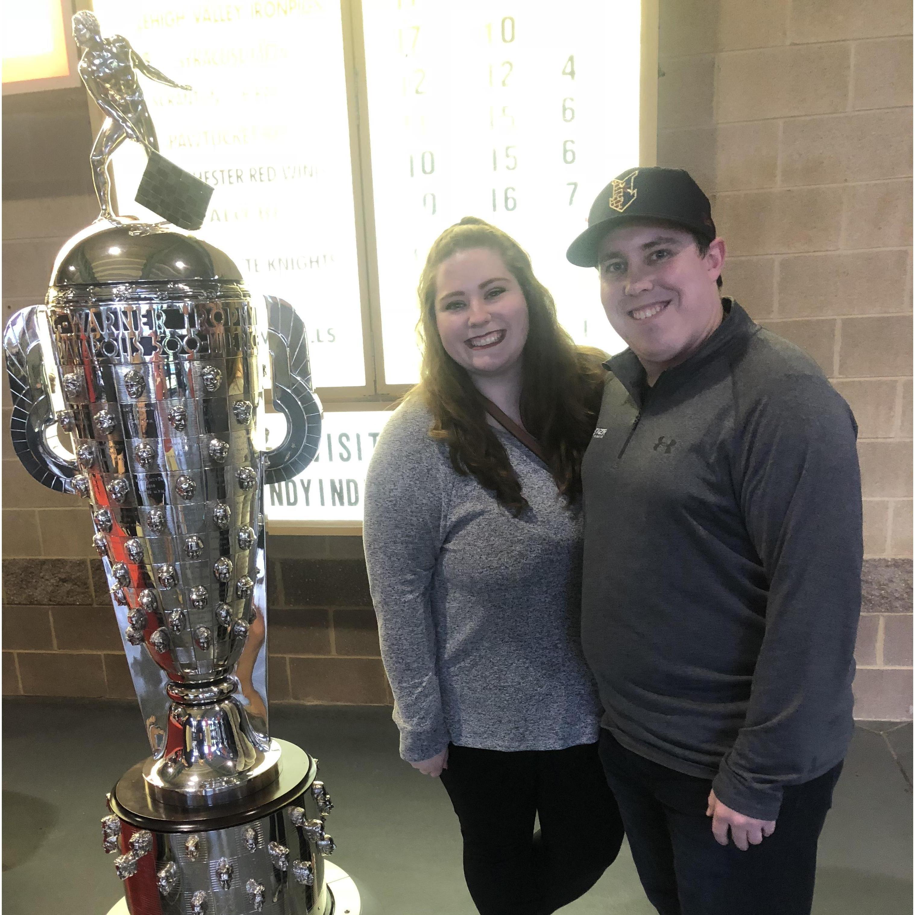 Posing with the Indy 500 trophy!