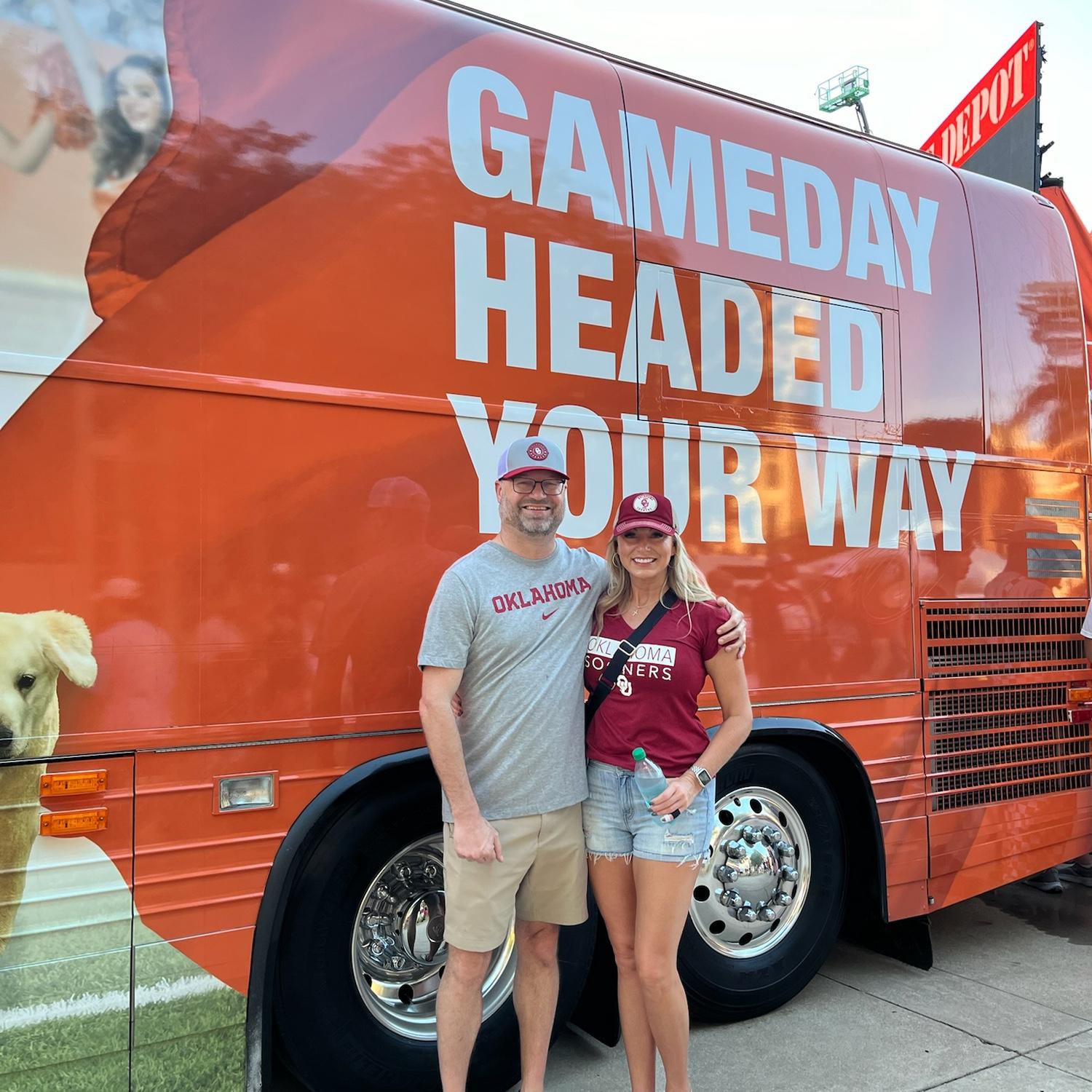 Our first OU game together!  College game day was fun!  The tradition has started!