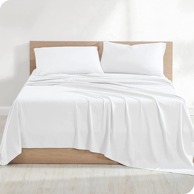 Bare Home 100% Organic Cotton King Sheet Set - Crisp Percale Weave - Lightweight & Breathable - Bedding Sheets & Pillowcases (King, White)